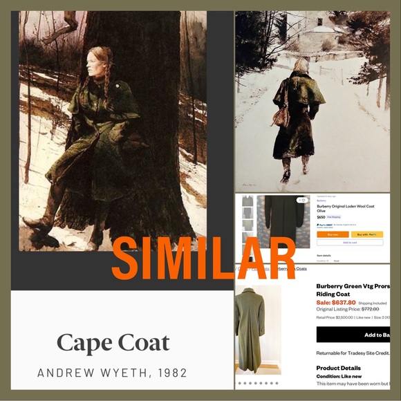 Burberry Vintage Loden Wool Alpaca Coat Austria Cape Back Belted Size 6/36 - Picture 17 of 17